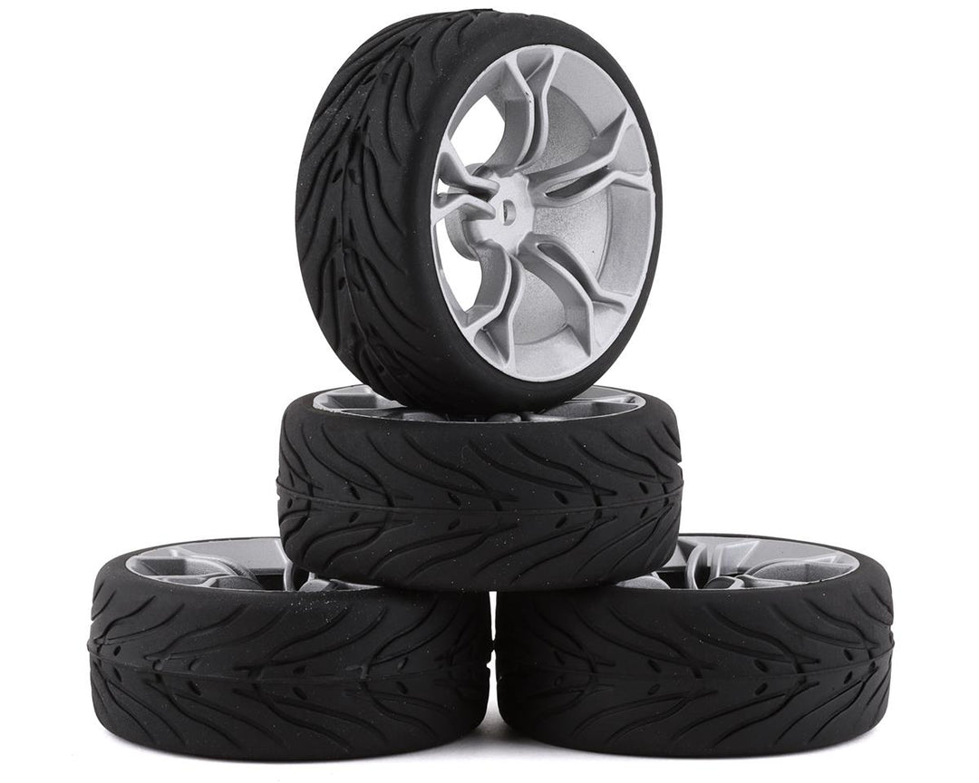 Yeah Racing Spec T Pre-Mounted On-Road Touring Tires w/MS Wheels (4)