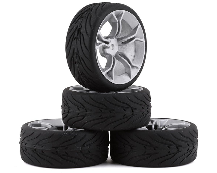 Yeah Racing Spec T Pre-Mounted On-Road Touring Tires w/MS Wheels (4)