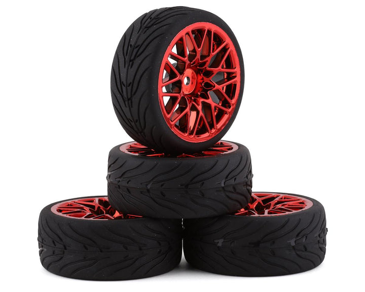 Yeah Racing Spec T Pre-Mounted On-Road Touring Tires w/MS Wheels (4)