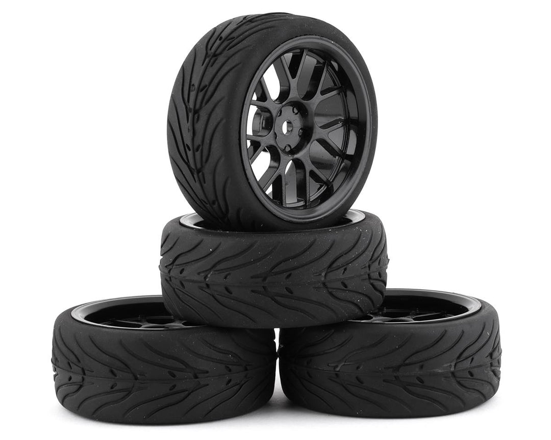 Yeah Racing Spec T Pre-Mounted On-Road Touring Tires w/MS Wheels (4)