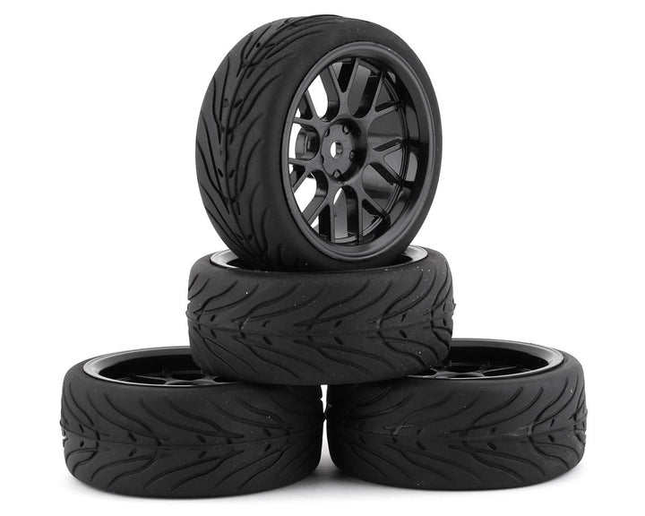 Yeah Racing Spec T Pre-Mounted On-Road Touring Tires w/MS Wheels (4)