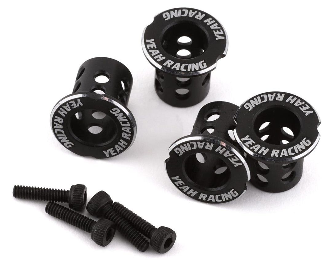 Yeah Racing 6mm Aluminum Adjustable Body Mounts (Black) (4) YEA-YA-0530BK