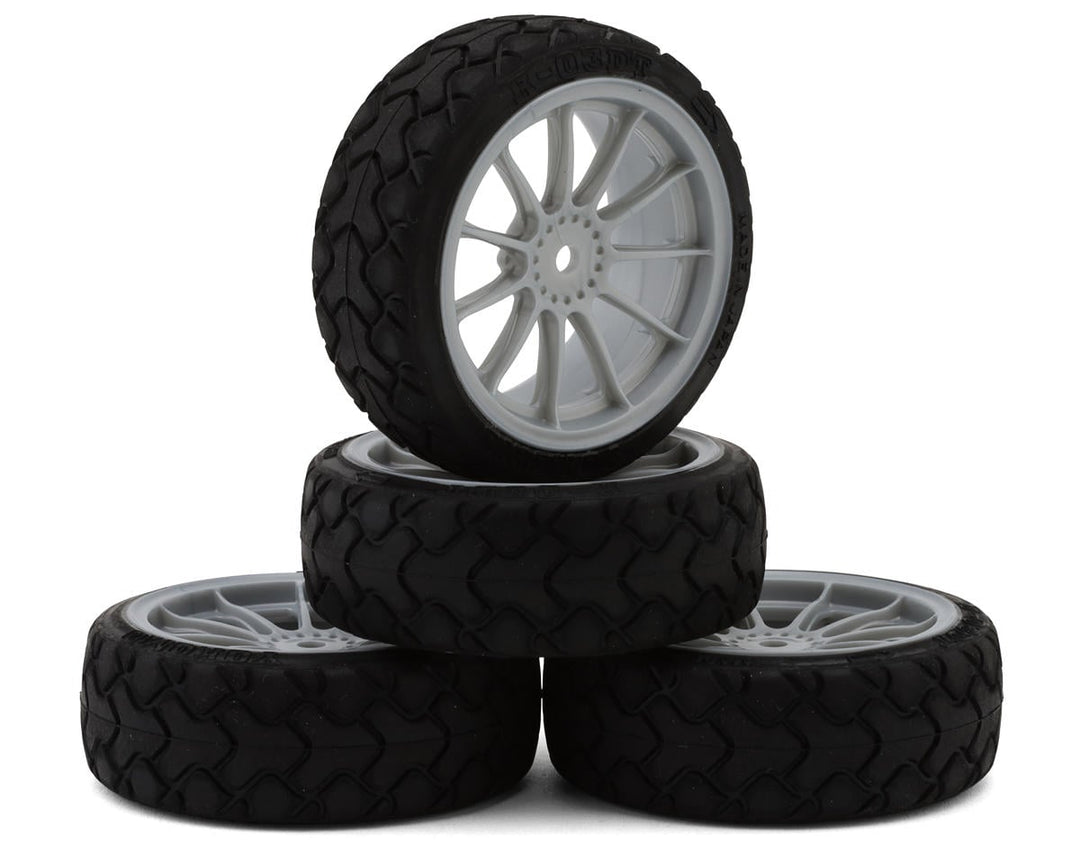 Yokomo Type Y Radial Pre-Mounted On-Road Tires (Grey) (4) YOKZR-144TPM2