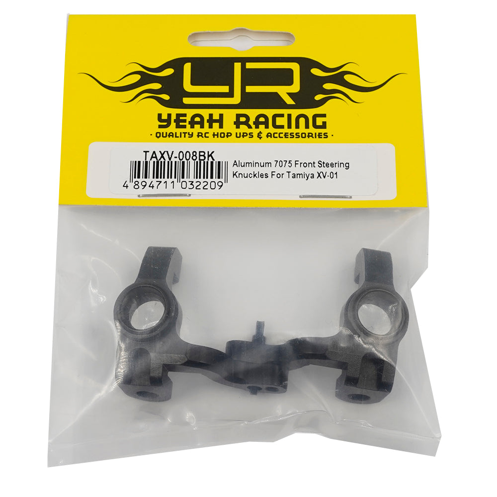 Yeah Racing Aluminum 7075 Front Steering Knuckles Black For Tamiya XV-01 XV-02 TAXV-008BK