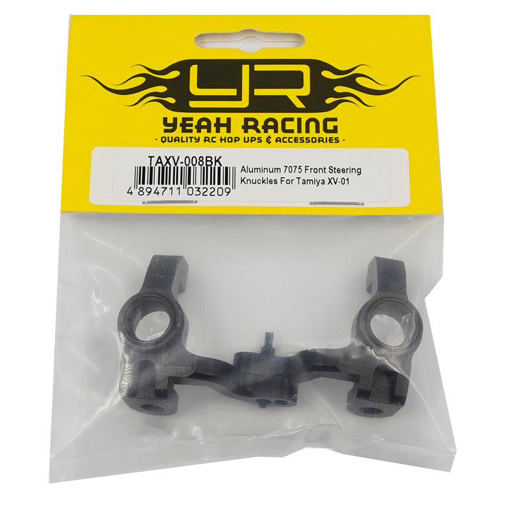 Yeah Racing Aluminum 7075 Front Steering Knuckles Black For Tamiya XV-01 XV-02 TAXV-008BK