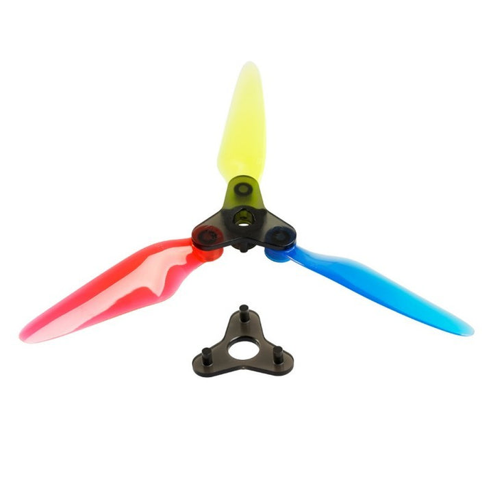 DalProp 5.1inch Fold DIY TriBlade F5 Green Hub Crystal Blue (Crystal  Fluorescent Green, Grey Hub)