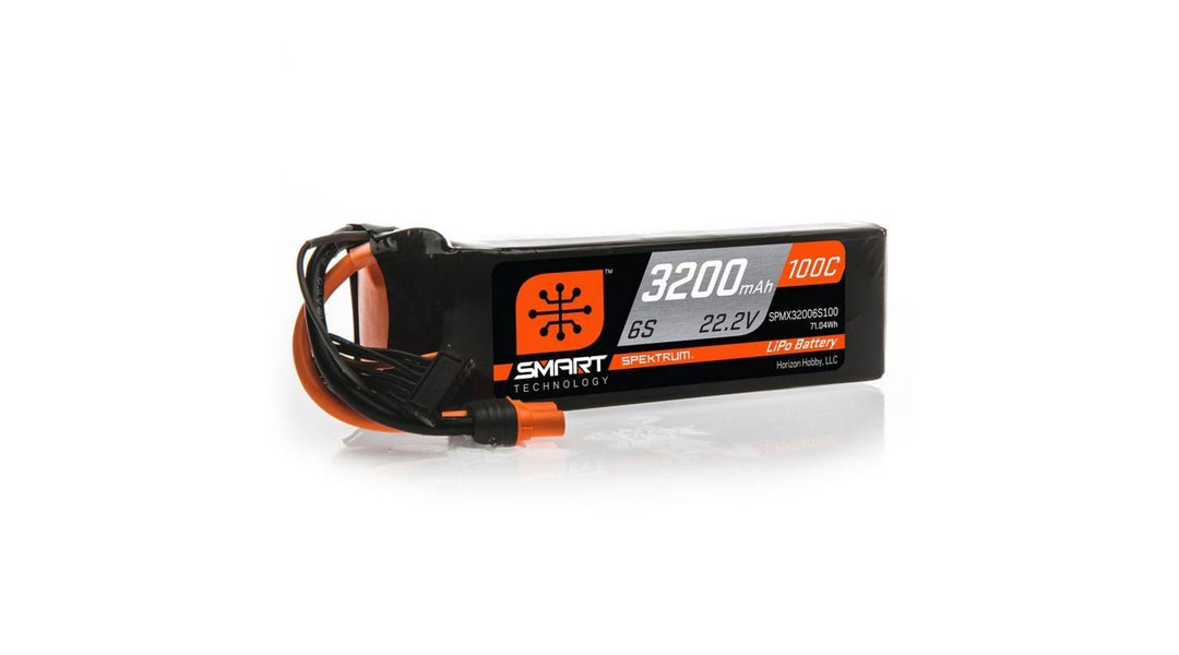 Spektrum 3200mAh 6S 22.2V 100C Smart LiPo Battery IC3 SPMX32006S100 - Excel RC
