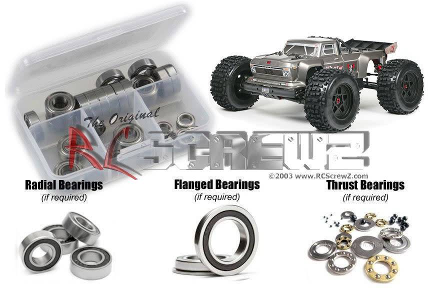 RCScrewz Arrma RC Outcast 6s BLX Rubber Shielded Bearings (arrm015r)