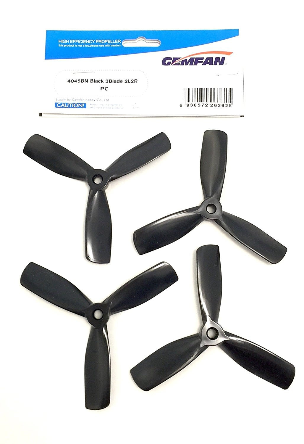 Gemfan PC Tri 3 Blade Bullnose Propellers 2CW 2CCW Black 4045