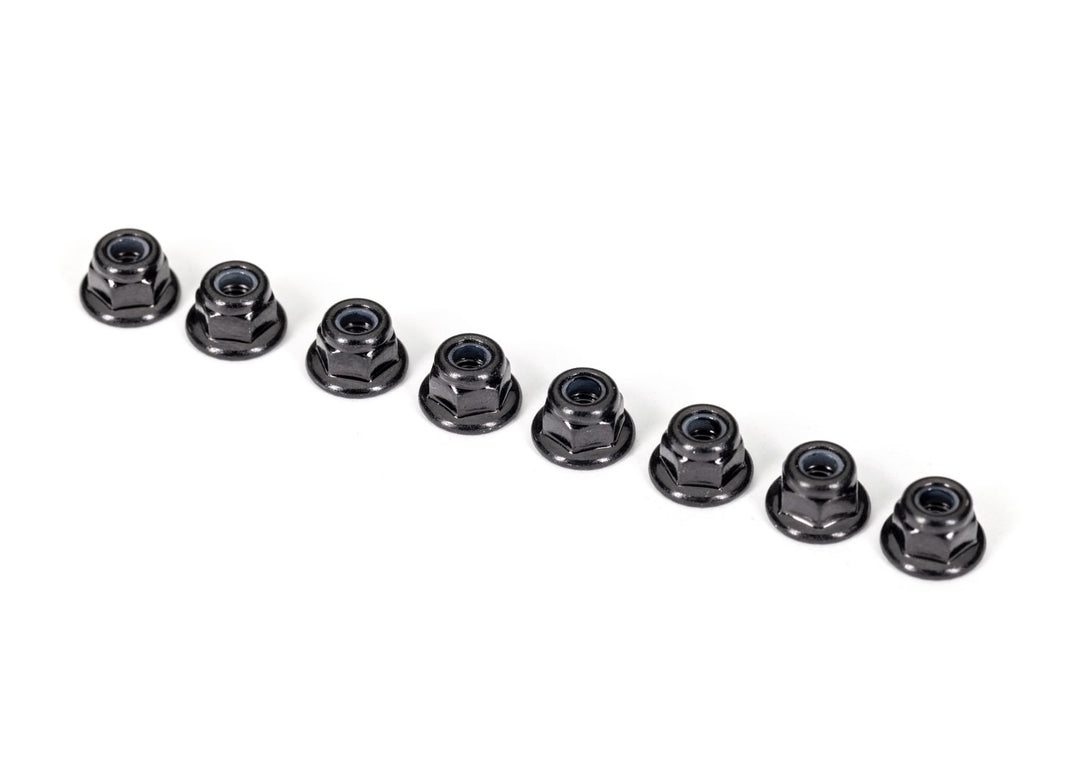 Traxxas 3Mm Nylon Locking, Flanged Nuts Black (8) 2744X