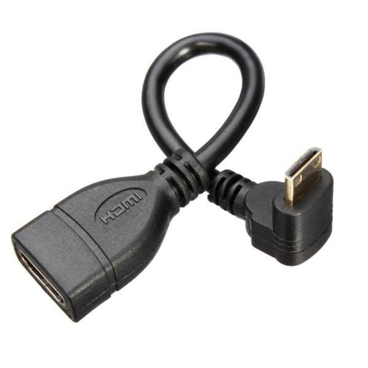 HDMI 15cm 90 Degree Mini High Definition Multimedia Interface Male to Female Cable