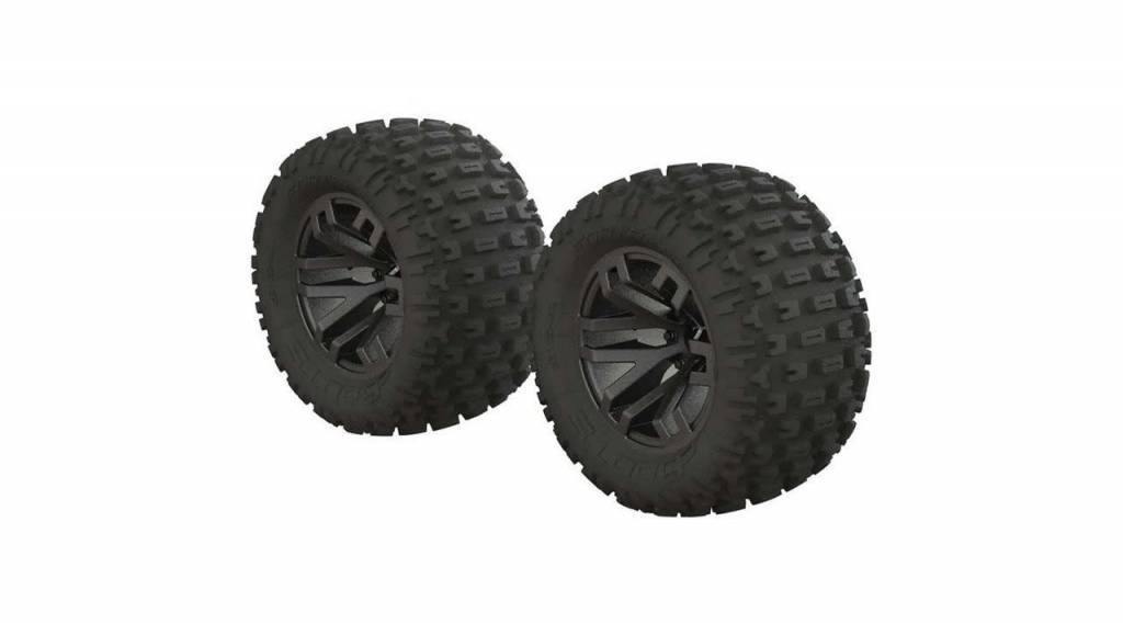 ARRMA AR550044 dBoots Fortress MT Tire Set Glued Blk (2) - Excel RC