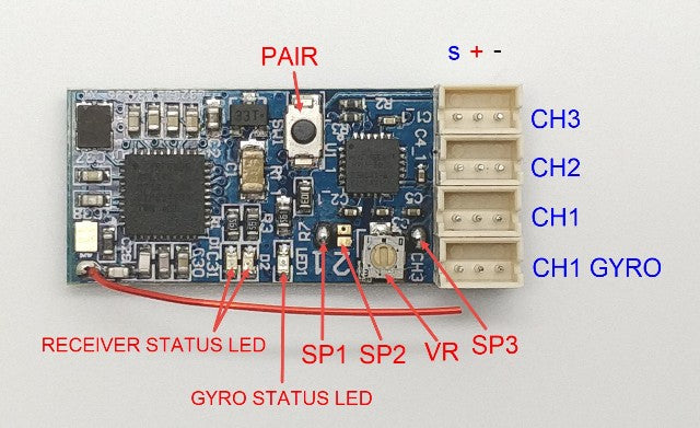 DasMikro DSK-131 Kyosho ASF Compatible Micro 3 Ch Surface Receiver With Gyro
