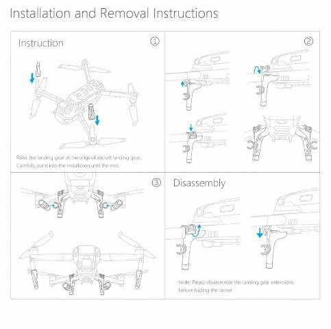 PGYTECH Landing Gear Extensions LED Headlamp Set for MAVIC 2