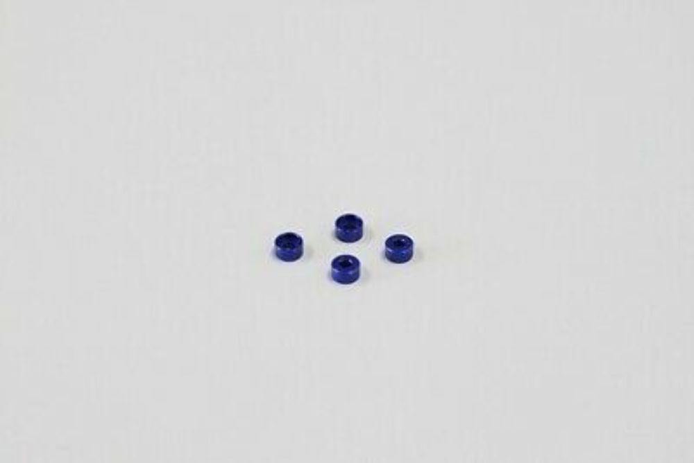 Kyosho Mini-Z (MZW418-25) Al Friction Mount Collar 2.5mm Blue 4pcs - Excel RC
