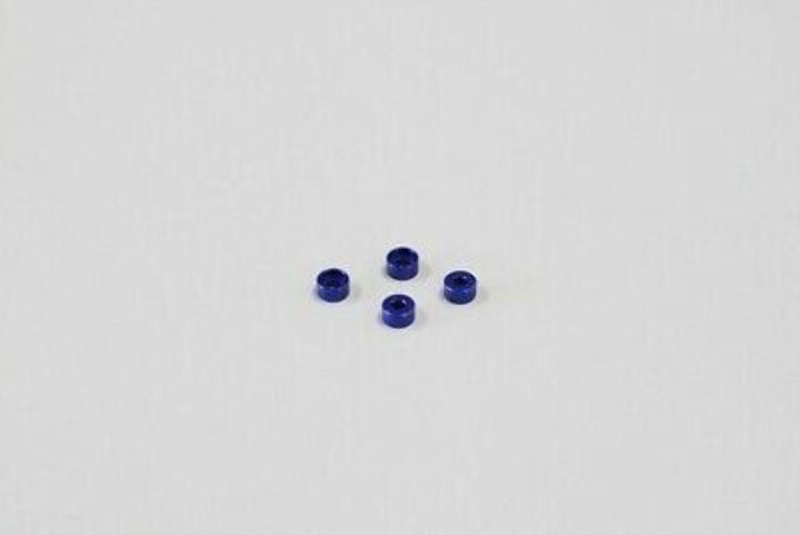 Kyosho Mini-Z (MZW418-25) Al Friction Mount Collar 2.5mm Blue 4pcs - Excel RC