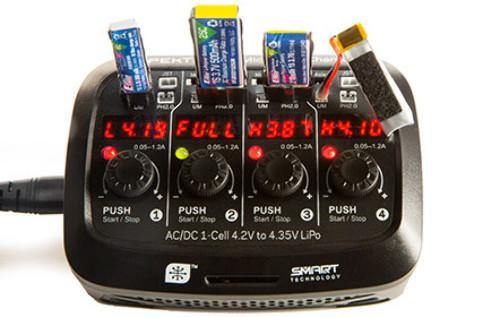 Spektrum S44 Micro 4 port AC/DC 1S LiPo Charger - Excel RC