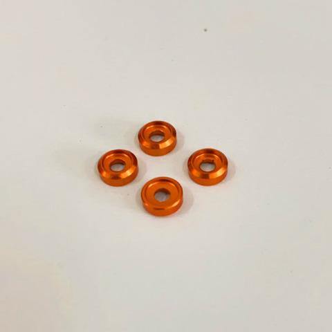 NEXX Racing CNC Aluminum 2mm Washer(4pcs)(ORANGE) NX-070 - Excel RC