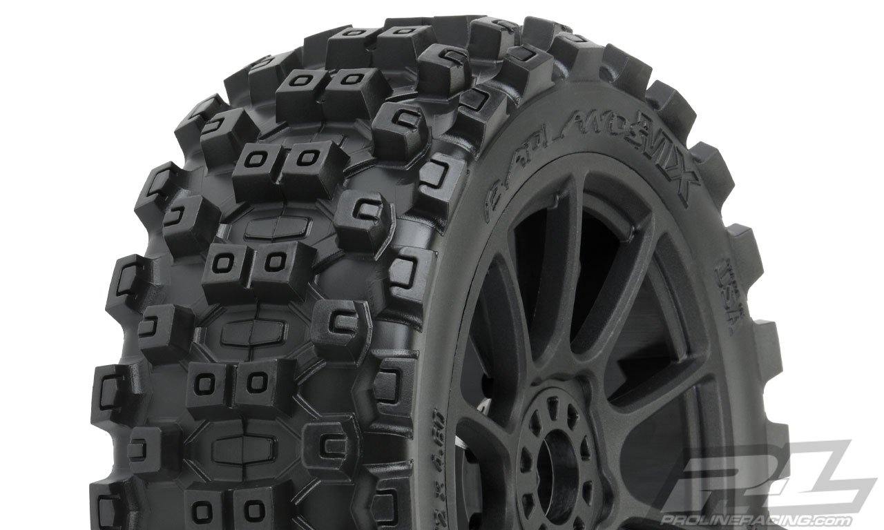 Pro-Line Badlands MX M2 (Medium) All Terrain 1:8 Buggy Tires Mounted With Black Wheels 9067-21 - Excel RC