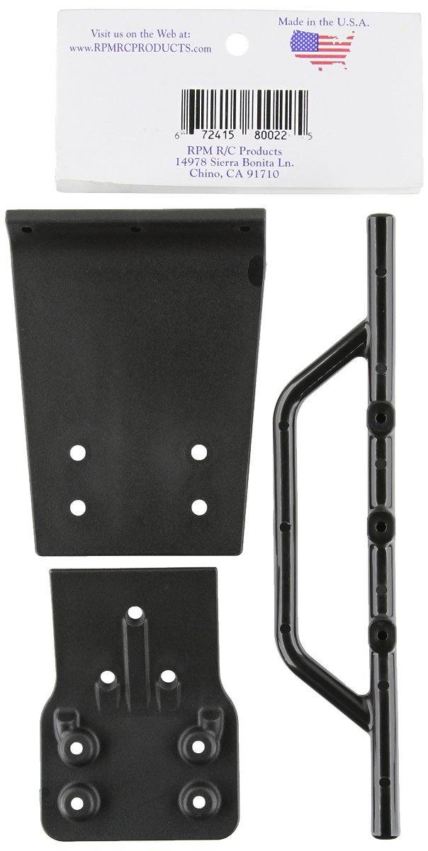 RPM 80022 Front Bumper and Skid Plate Black Slash 4x4 Black - Excel RC