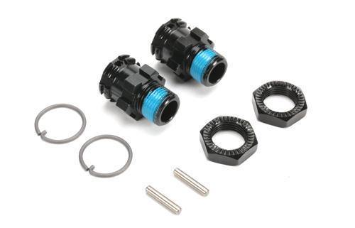 Redcat Aluminum 17mm Wheel Hex w/ Nuts (2pcs ea.)(Black)(+10mm Offset) 505231BK-10 - Excel RC
