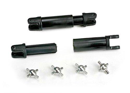 Traxxas 1651 Half-shafts (interl-splined (2)exterl-splined (2)) metal U-joints (4) - Excel RC