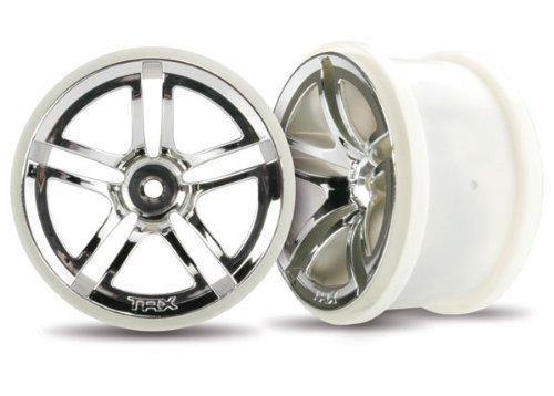 Traxxas 3774 Wheels Twin-Spoke 2.8' (chrome) (2WD electric rear) (2) - Excel RC