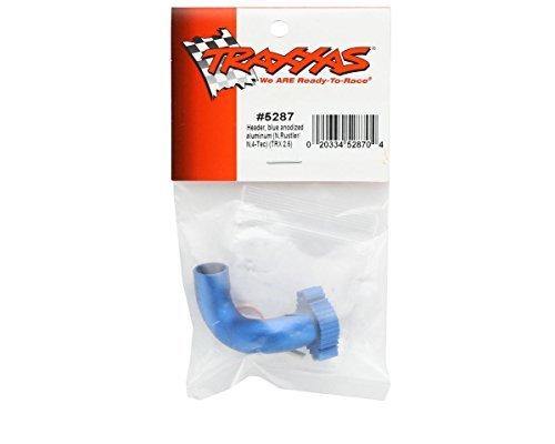 Traxxas 5287 Header blue-anodized aluminum (for rear exhaust engines only) (TRX® 2.5 2.5R 3.3) - Excel RC