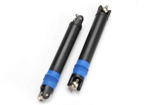 Traxxas 5550 Half shaft set left or right (interl splined half shaft exterl splined half shaft rubber boot metal U-joints) (assembled with glued boot) (2 assemblies) - Excel RC