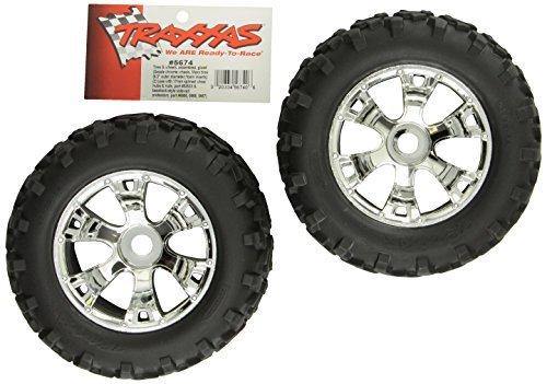 Traxxas 5674 Tires &amp; wheels assembled glued (Geode chrome wheels Maxx® tires (6.3&