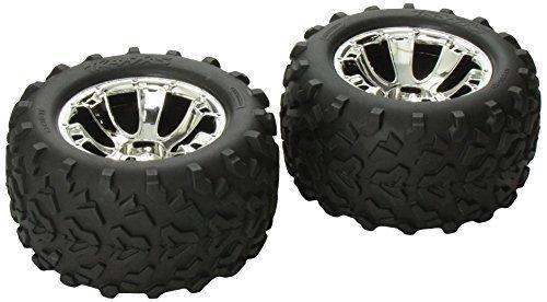 Traxxas 5674 Tires &amp; wheels assembled glued (Geode chrome wheels Maxx® tires (6.3&