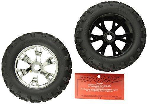 Traxxas 5674 Tires &amp; wheels assembled glued (Geode chrome wheels Maxx® tires (6.3&