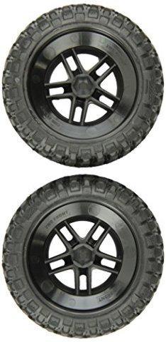 Traxxas 5877 Tires &amp; wheels assembled glued (SCT Split-Spoke satin chrome black beadlock wheels BFGoodrich Mud-Terrain  TA KM2 tires foam inserts) (2) (2WD front) - Excel RC