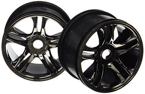 Traxxas 6476 Wheels split-spoke (black chrome) (rear) (2) - Excel RC