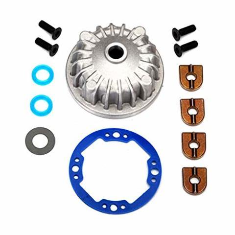Traxxas 6781 Housing center differential (aluminum) x-ring gaskets (2) ring gear gasket bushings (2) 5x10x0.5mm PTFE-coated washers (2) 2.5x8 CCS (4) - Excel RC