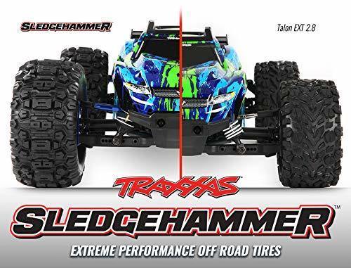 Traxxas 6792 Tires & wheels assembled glued (black 2.8' wheels Sledgehammer tires foam inserts) (2) (TSM rated) - Excel RC