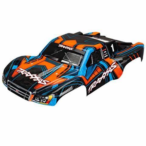 Traxxas 6844 Body Slash 4X4 orange and blue (painted decals applied) - Excel RC