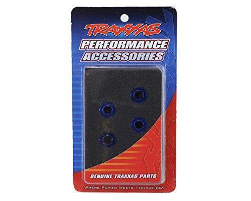 Traxxas 6869 Wheel adaptors 12mm hex 6061-T6 aluminum (blue-anodized) (4) screw pins (4) drill bit 0.25 inch (for 6mm shafts) (requires 