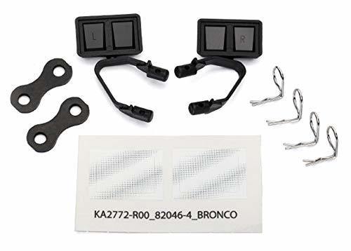 Traxxas 8073 Mirrors side black (left & right) retainers (2) body clips (4) (fits #8010 body) - Excel RC