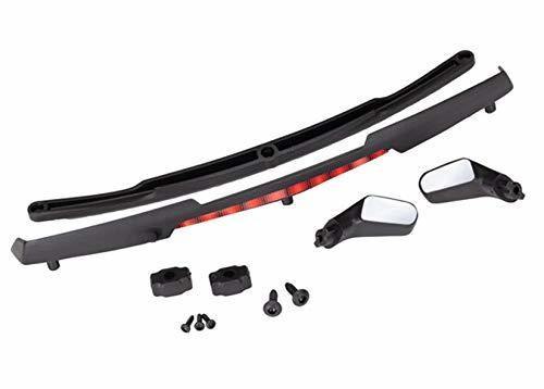 Traxxas 8388 Mirrors side black (left & right) mirror retainers (2) spoiler black spoiler retainer (1) 1.6x5 BCS (self-tapping) (3) 2.6x8 BCS (self-tapping) (2) (fits #8386 body) - Excel RC
