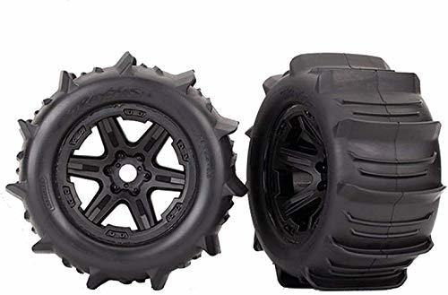 Traxxas 8674 Tires &amp; wheels assembled glued (black 3.8&