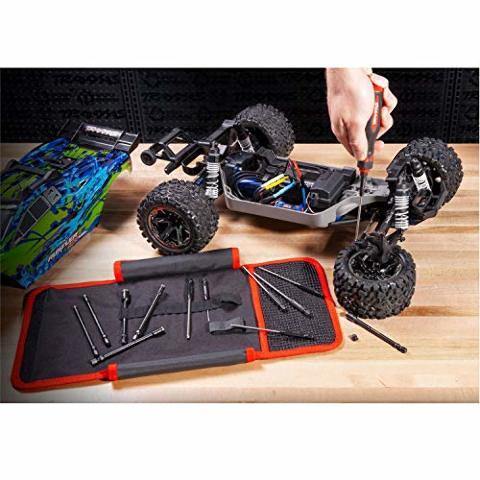 Traxxas 8710 Speed Bit Master Set hex and nut driver 13-piece includes premium handle (medium) travel pouch hex drivers (straight: 1.5mm 2.0mm 2.5mm 3.0mm) (ball-end: 2.0mm 2.5mm 3.0mm) and nut drivers (4.00mm 4.50mm 5.00mm 5.50mm 7.00mm 8.00mm) - Excel RC