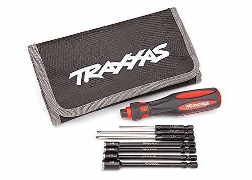 Traxxas 8712 Speed Bit Essentials Set hex and nut driver 7-piece includes premium handle (medium) travel pouch hex drivers (straight: 1.5mm 2.0mm 2.5mm) and nut drivers (5.0mm 5.5mm 7.0mm and 8.0mm) 14” drive - Excel RC
