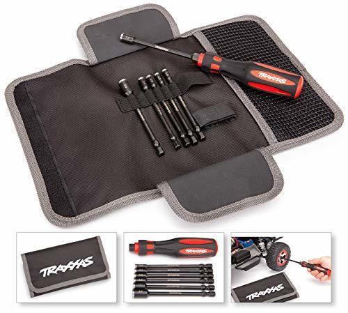 Traxxas 8719 Speed Bit Master Set nut driver 6-piece includes premium handle (medium) travel pouch and nut drivers (4.0mm 4.5mm 5.0mm 5.5mm 7.0mm 8.0mm) 14' drive - Excel RC