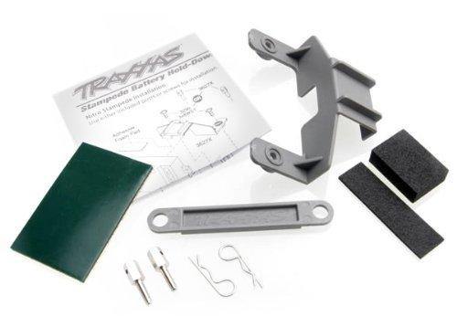Traxxas 3627X Battery hold-down (grey) (1)  receiver hold-down (grey) (1)  metal posts (2) spacers (2) body clips (2) servo tape adhesive foam pad - Excel RC