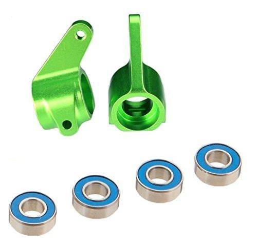 Traxxas 3636G Steering blocks Rustler®Stampede®Bandit (2) 6061-T6 aluminum (green-anodized) 5x11mm ball bearings (4) - Excel RC