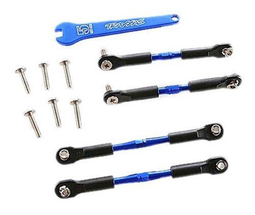 Traxxas 3741A Turnbuckles aluminum (blue-anodized) camber links front 39mm (2) rear 49mm (2) (assembled wrod ends &amp; hollow balls) wrench - Excel RC