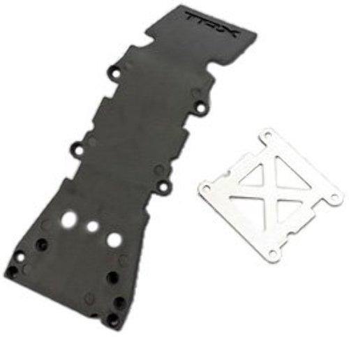 Traxxas 4937A Skidplate front plastic (grey) stainless steel plate - Excel RC