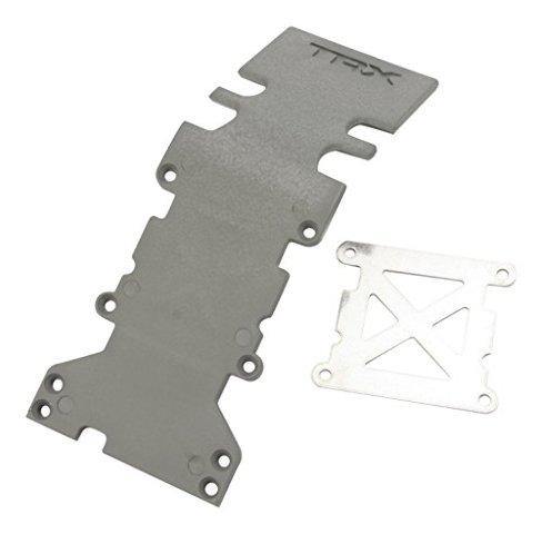 Traxxas 4938A Skidplate rear plastic (grey) stainless steel plate - Excel RC