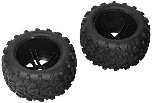 Traxxas 4983A Tires &amp; wheels assembled glued (SS (Split Spoke) black chrome wheels Maxx® tires (6.3&
